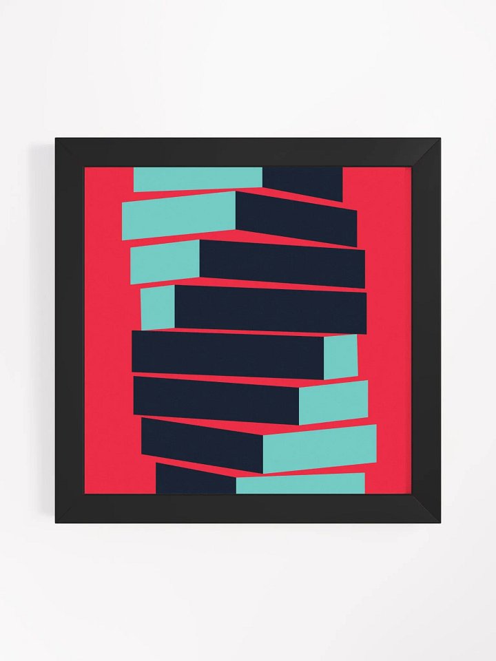 Dynamic Staggered Teal and Black Framed Poster product image (26)
