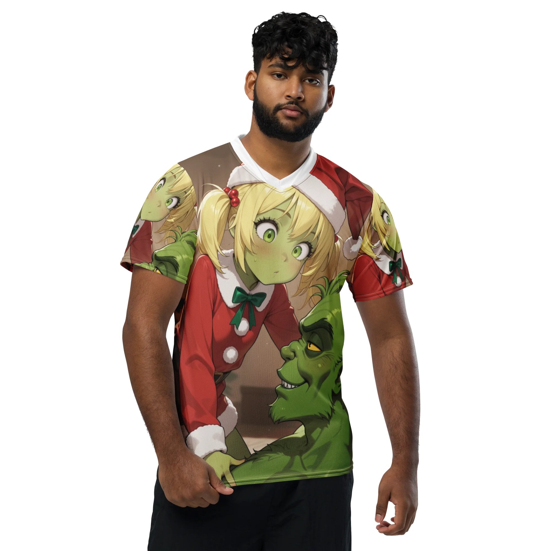 Grinchmas Mischief 2025 – All-Over Anime Holiday Shirt product image (1)