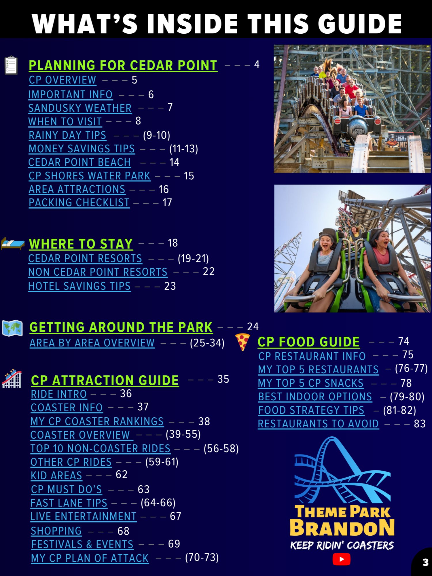 Cedar Point Ultimate Guide 2026 | 84-Page Printable Digital PDF + Printer-Friendly Edition, Instant Download product image (6)