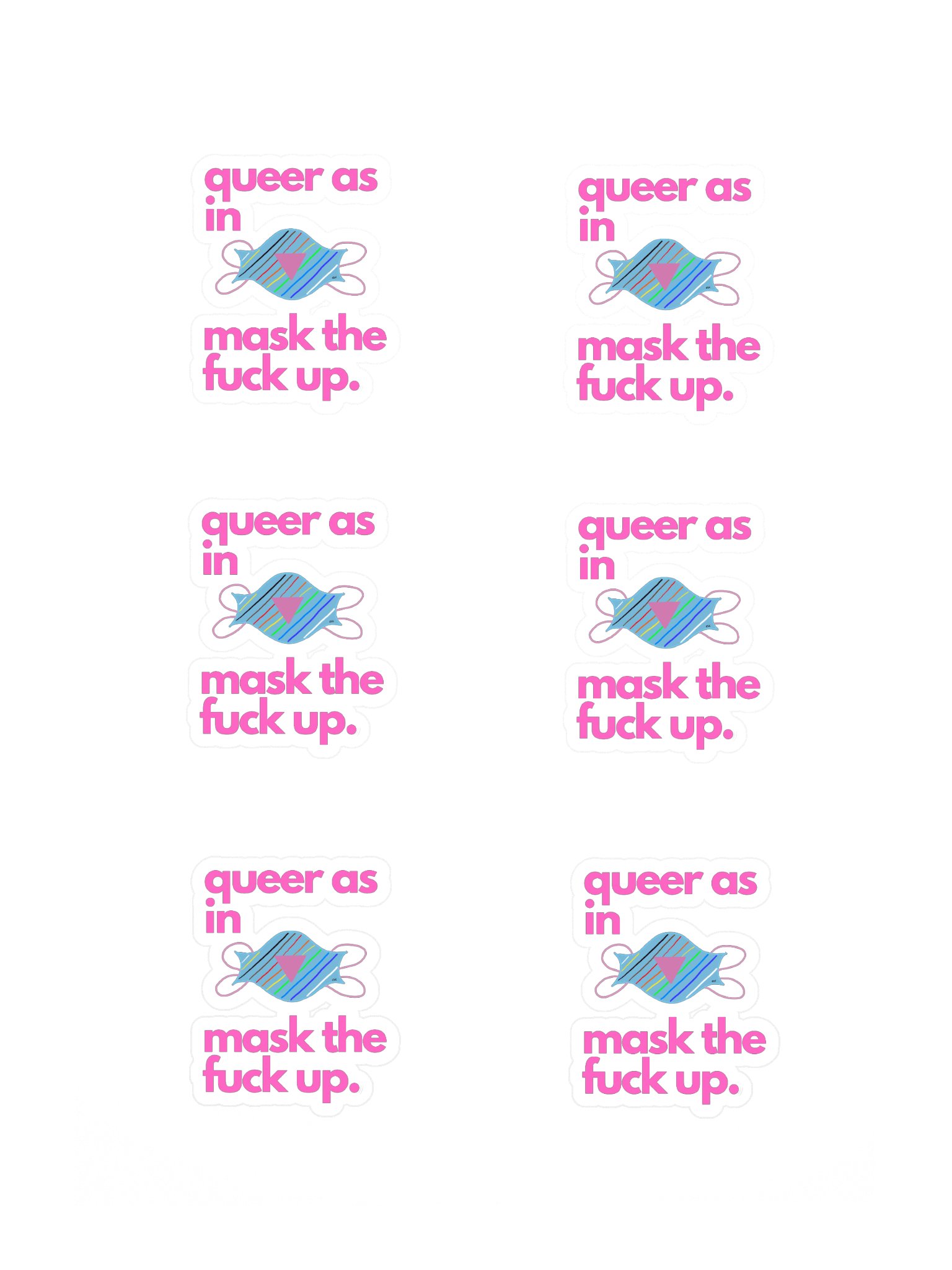 Queer As In Mask TF up sticker pack product image (3)