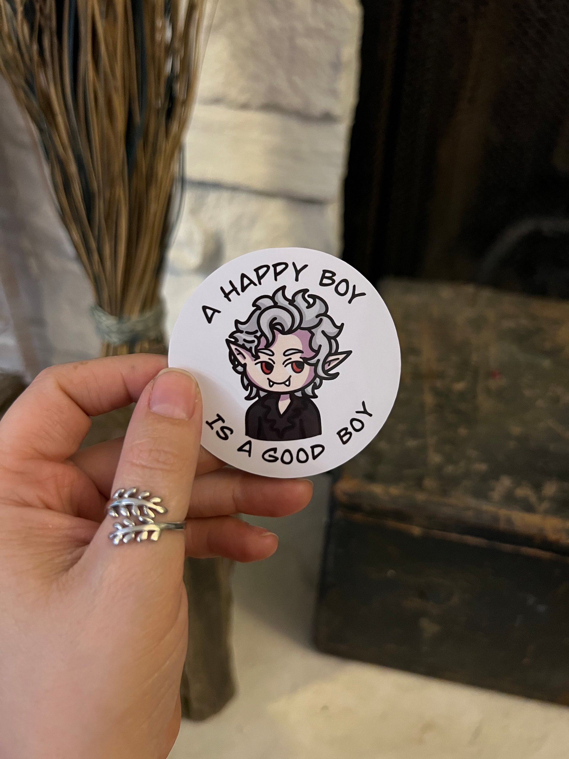 A Happy Boy Is A Good Boy Vinyl Sticker product image (1)