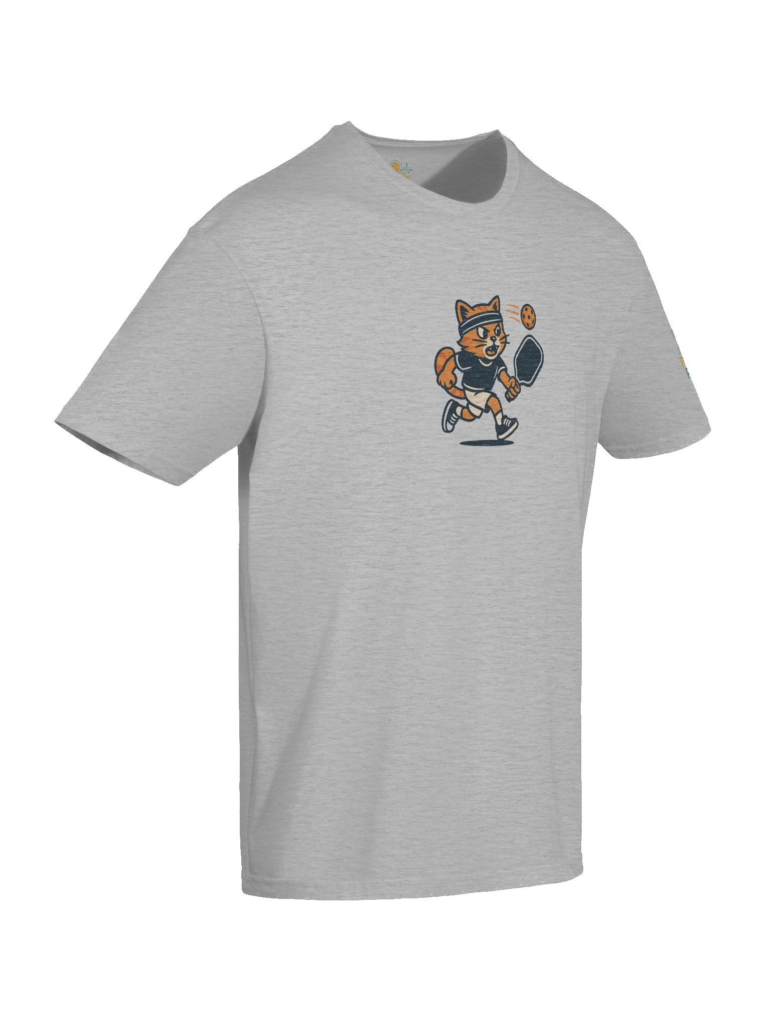 Pickleball Power Cat T-Shirt – Funny Unisex Tee with Fierce Orange Tabby Pickleball Smash Chest Print product image (10)
