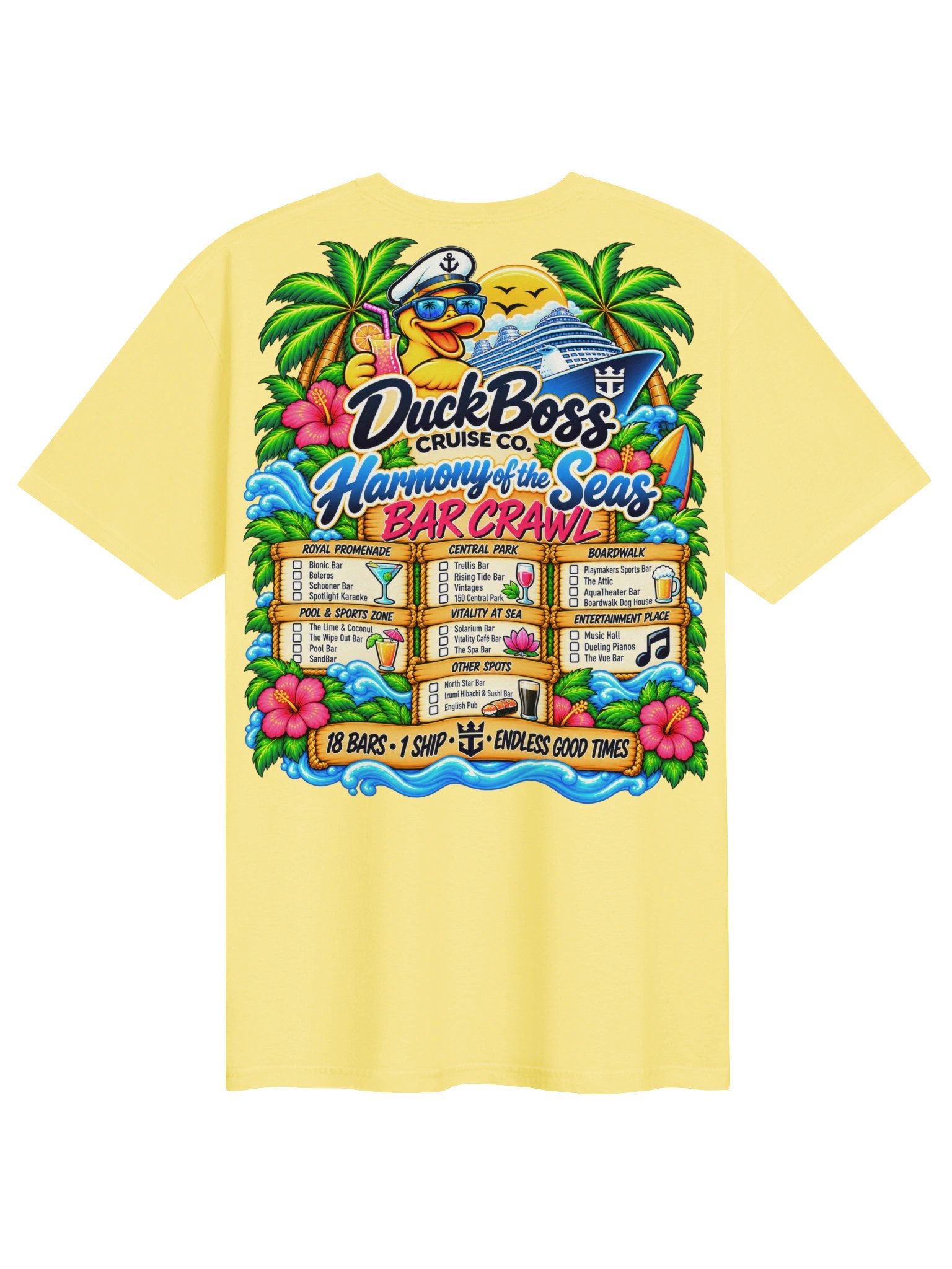 Duck Boss Harmony Bar Crawl Tee | 18 Bars • 1 Ship • Endless Good Times product image (2)