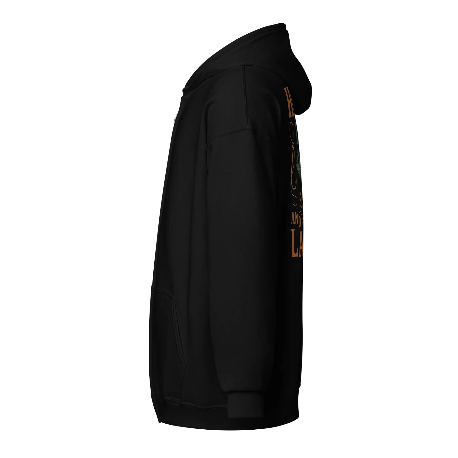 Hook, Line, & Lager Zip Hoodie – Funny Angler Hoodie with Beer & Bass Design product image (5)