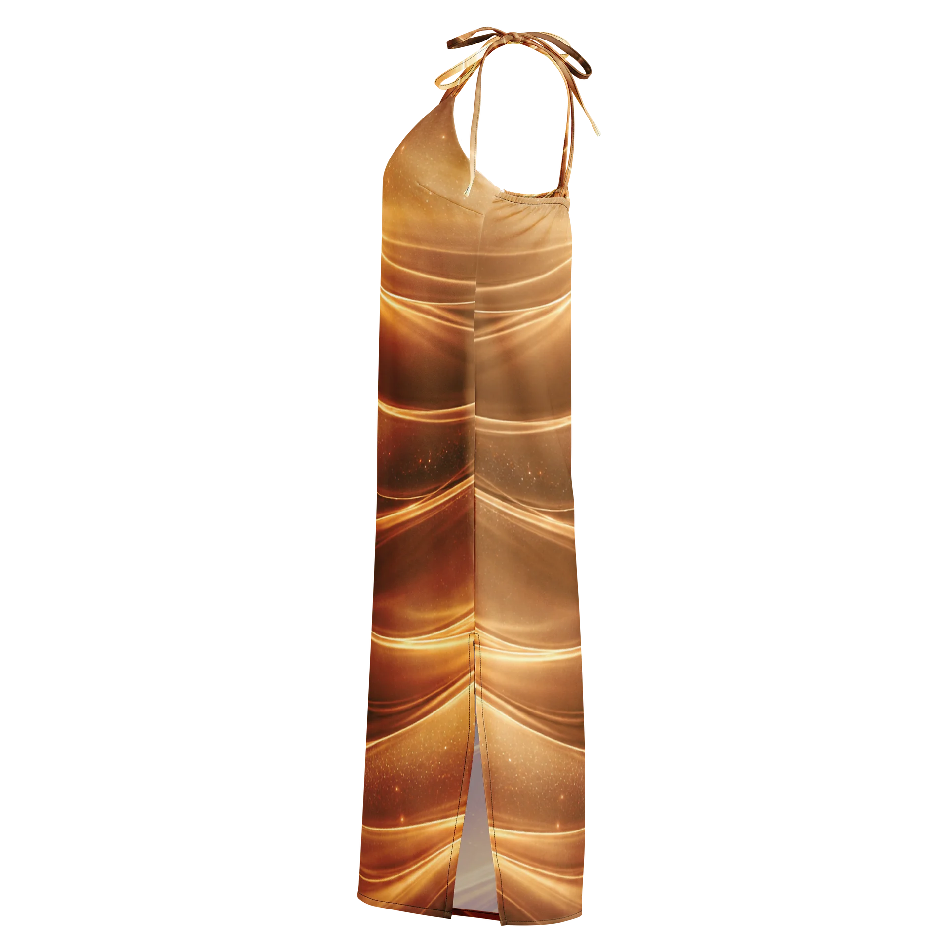 LetshyGo Gold midi dress with a front side slit product image (4)