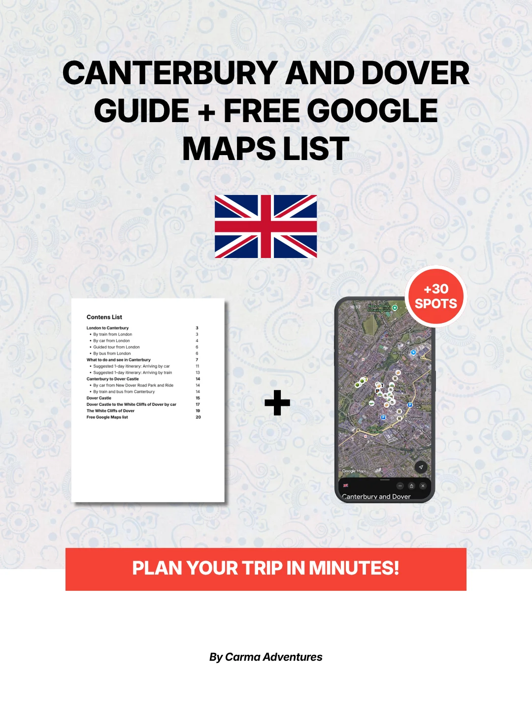 Canterbury and Dover Day Trip from London Guide + Free Google Maps List product image (1)