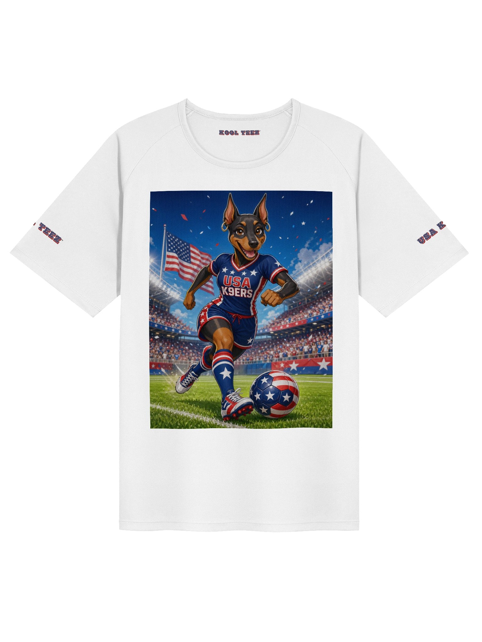 USA K9ERS Soccer Female Doberman Unisex Sports Jersey product image (1)