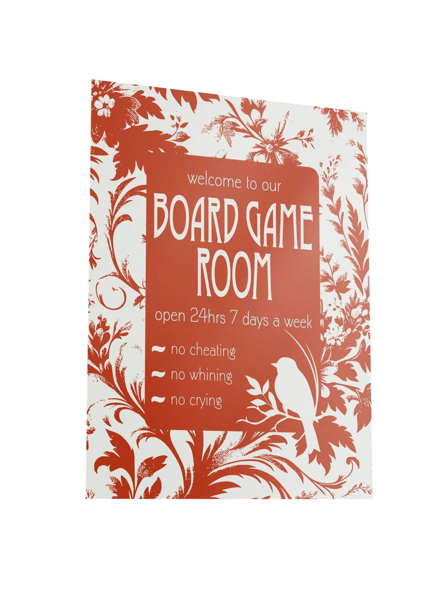 Floral Chinoiserie Board Game Room Welcome Sign - UNFRAMED product image (6)