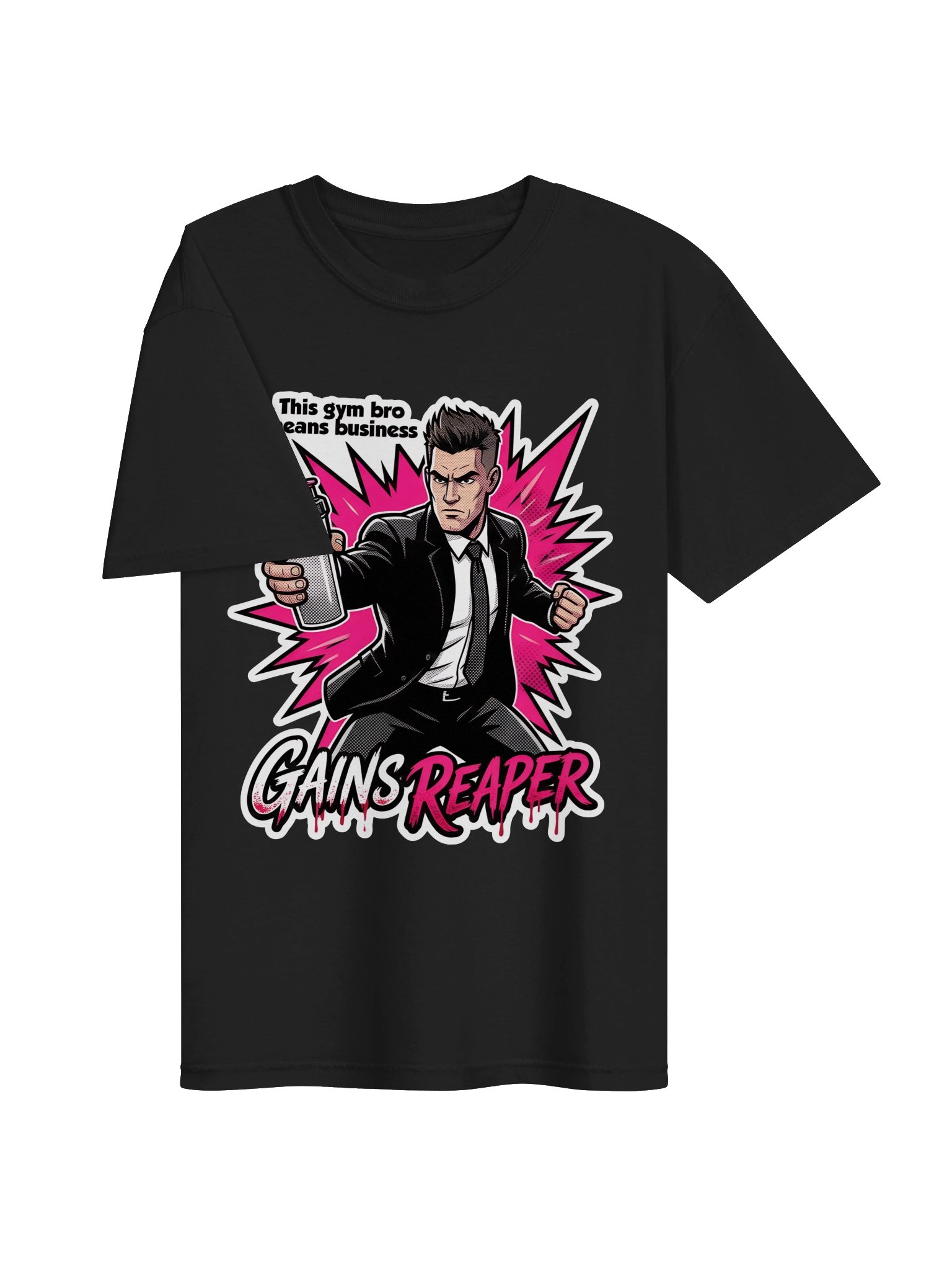 Gains Reaper - Bold Comic Style Gym T-Shirt / Funny Weightlifting Tee product image (9)
