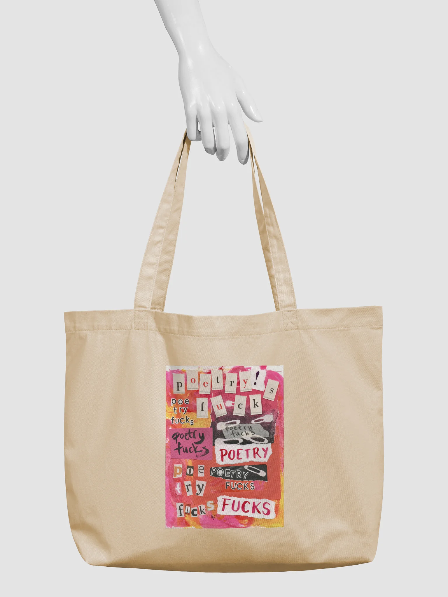 poetry fucks collage tote bag product image (7)