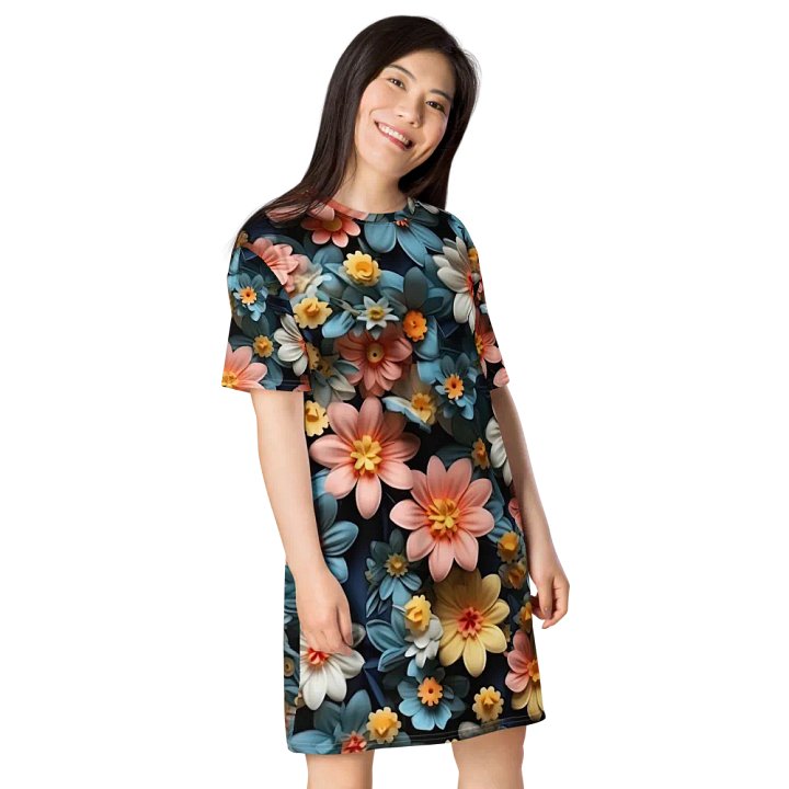 3D-Ditsy-Flowers-Seamless-Patterns T-shirt Dress - V5 product image (1)