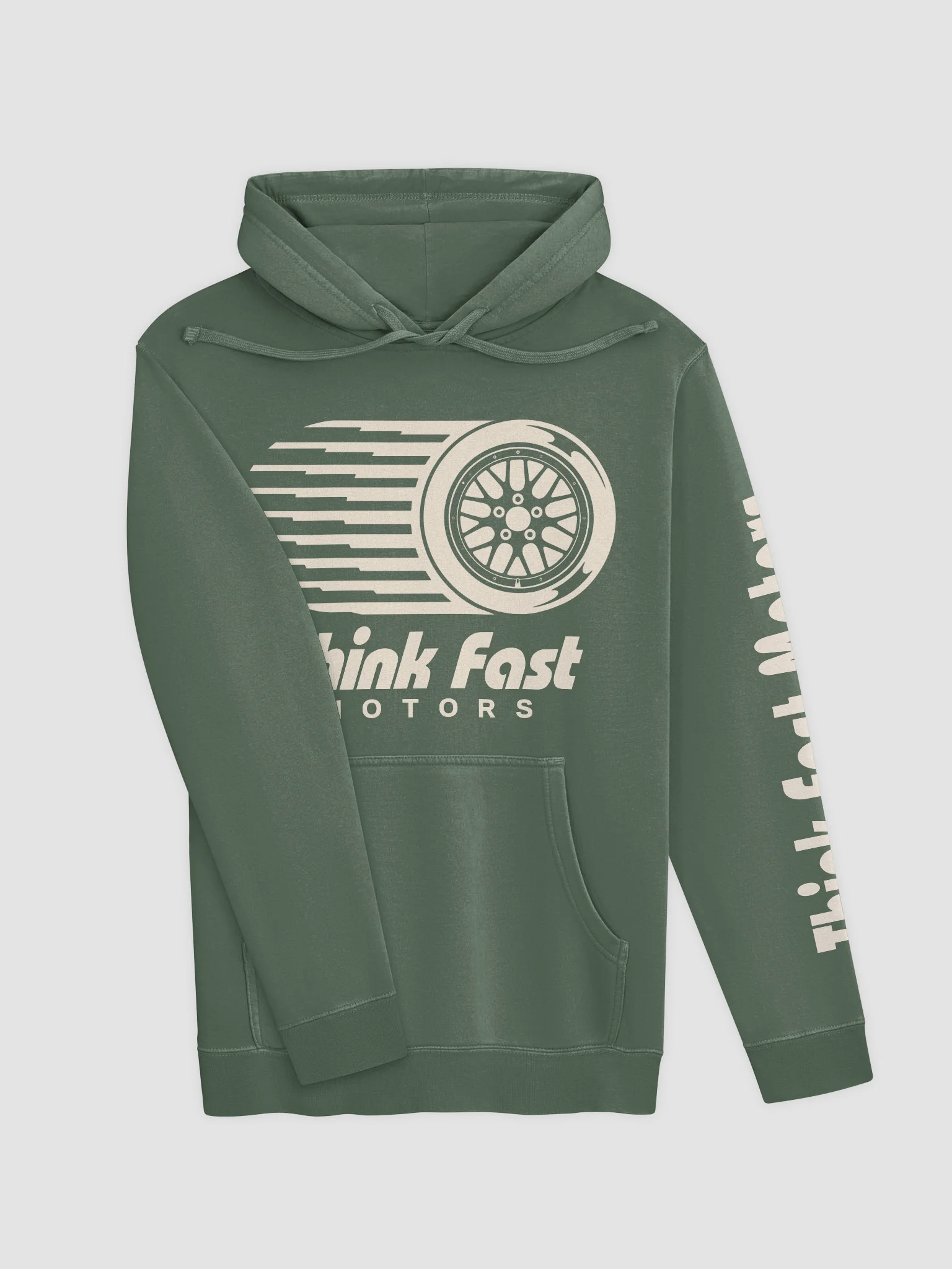Think Fast Motors Speed Wheel Hoodie - Alpine Green product image (3)