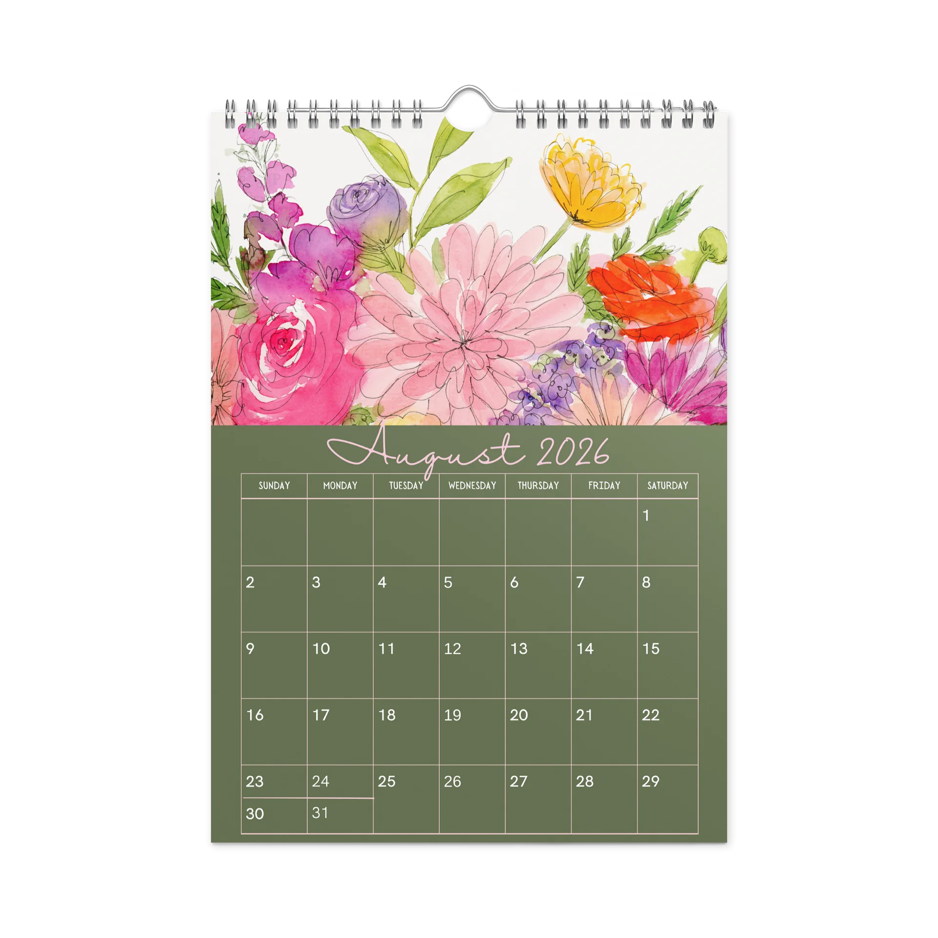 Bloom Through the Seasons: A Watercolor Calendar (July 2026 - June 2027) product image (5)
