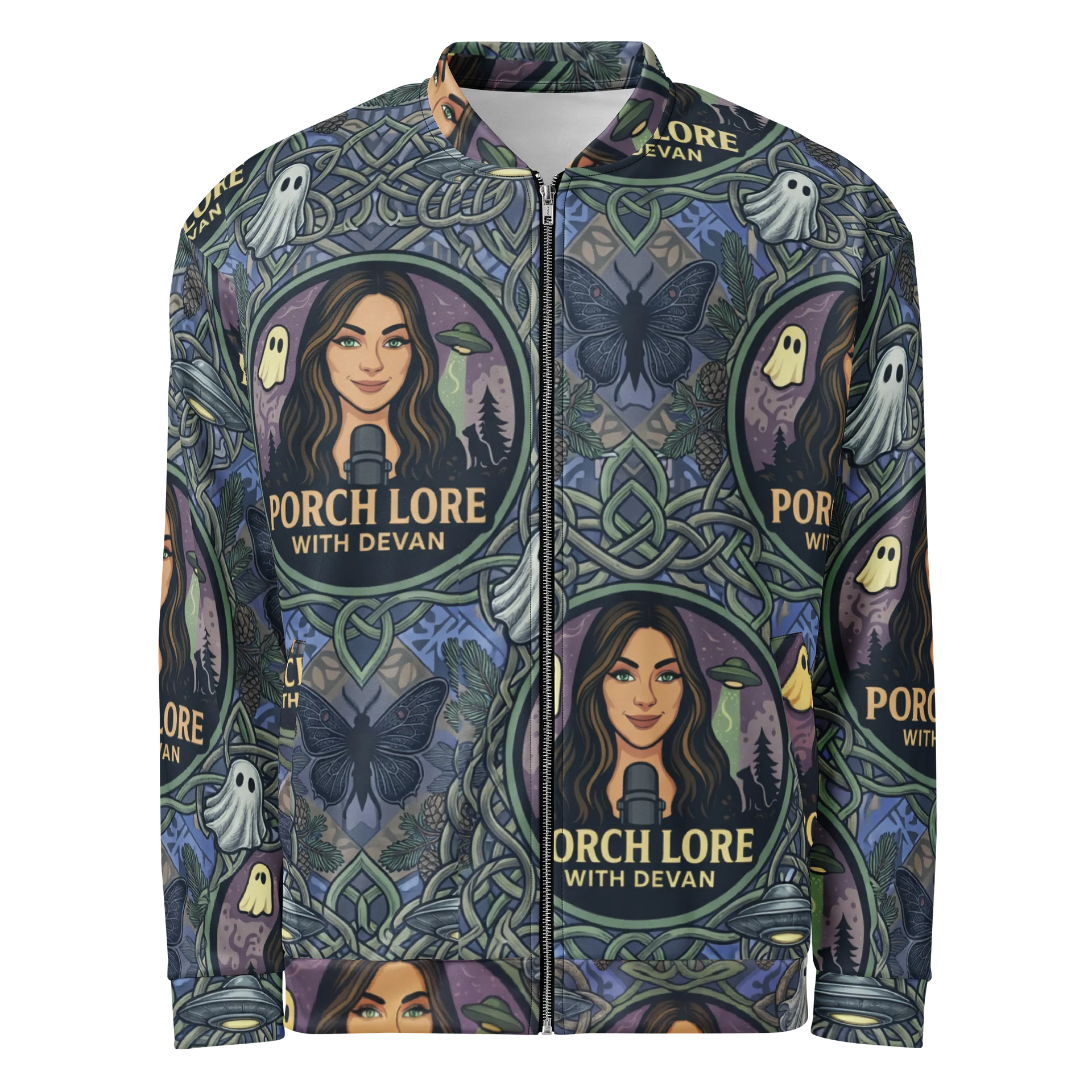 PORCH LORE DEVAN PERIWINKLE MOTH BOMBER JACKET product image (1)