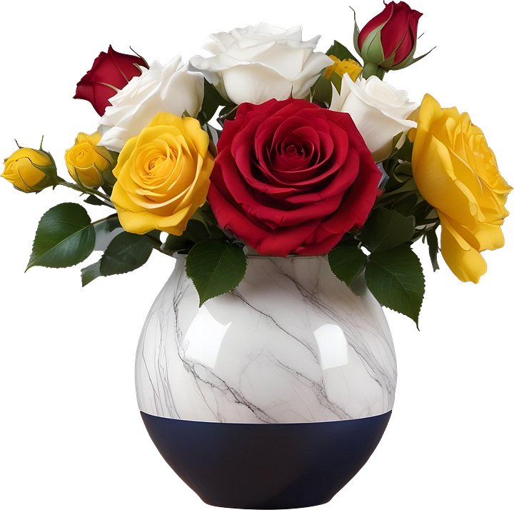 Eternal Romance – Marble Rose Vase PNG product image (1)