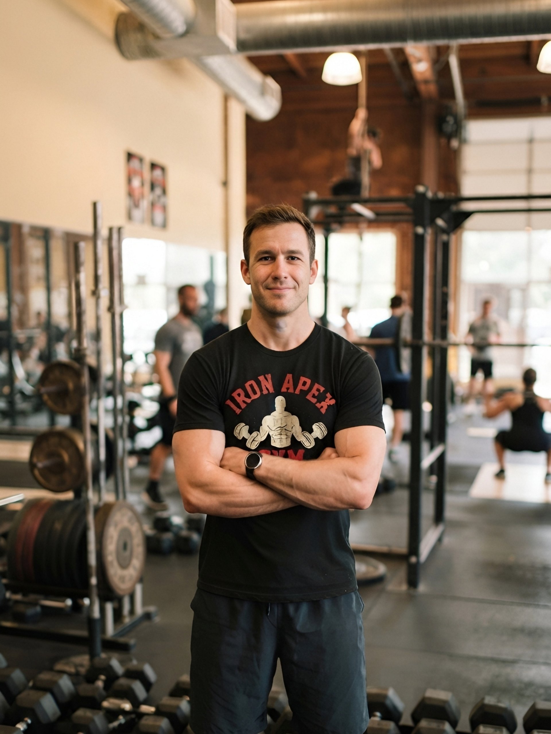 Iron Apex Gym - Vintage Distressed Bodybuilder T-Shirt product image (2)
