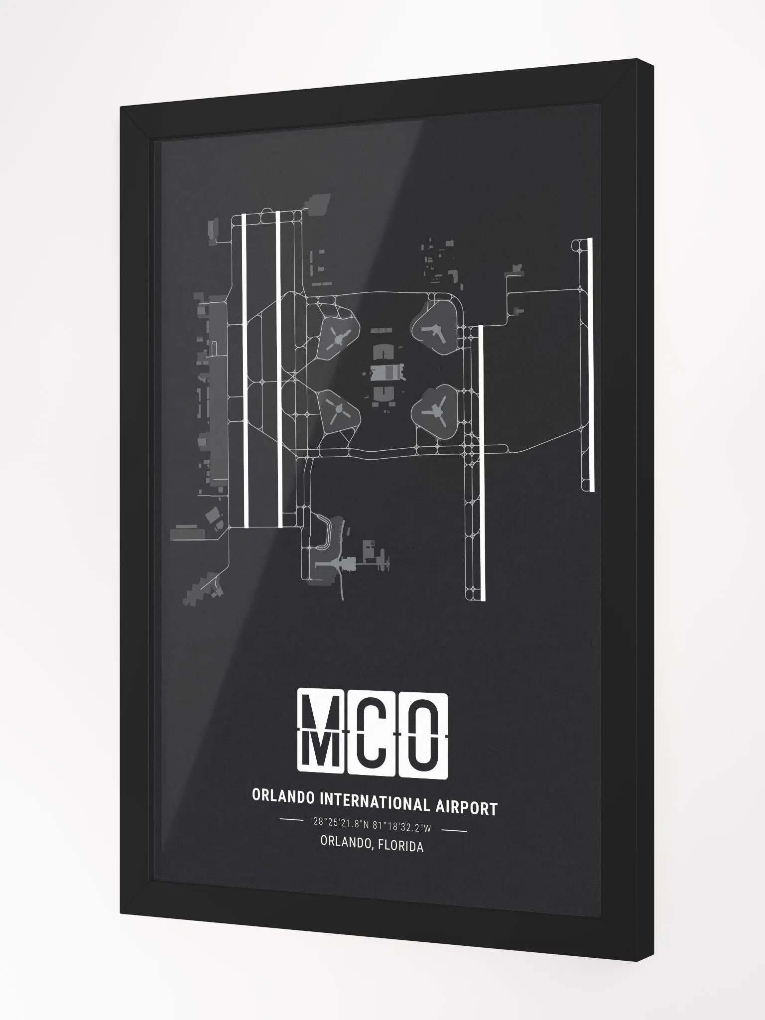 Framed Airport MCO Premium Map On Matt Paper product image (2)