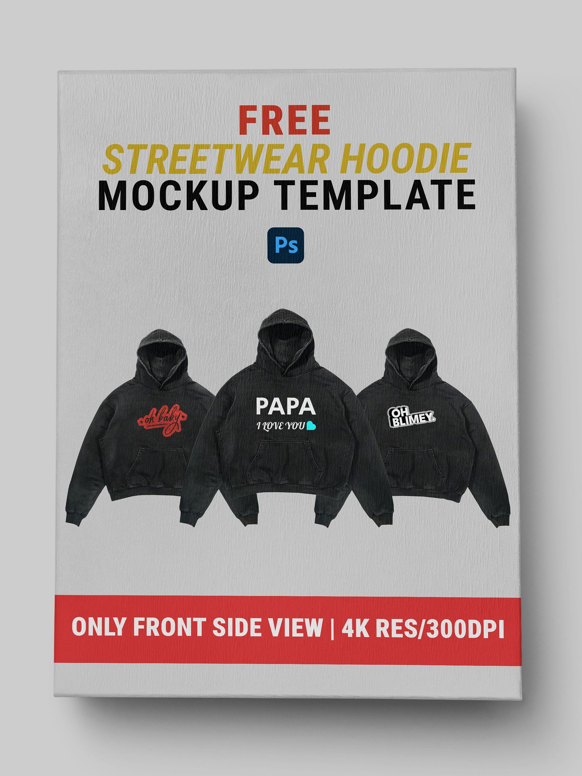 FREE Streetwear Hoodie PSD Mockup Template product image (1)