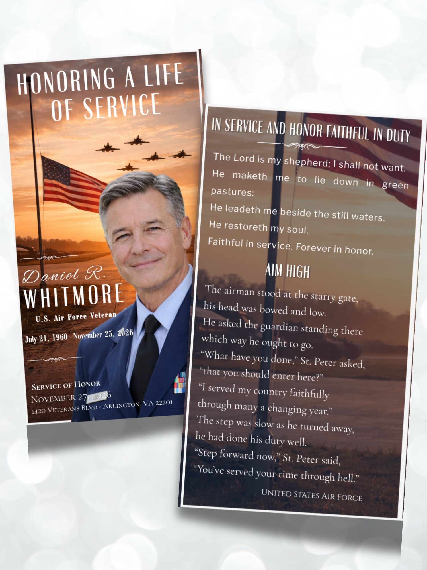 US Air Force Obituary Funeral Program Template for Canva product image (4)
