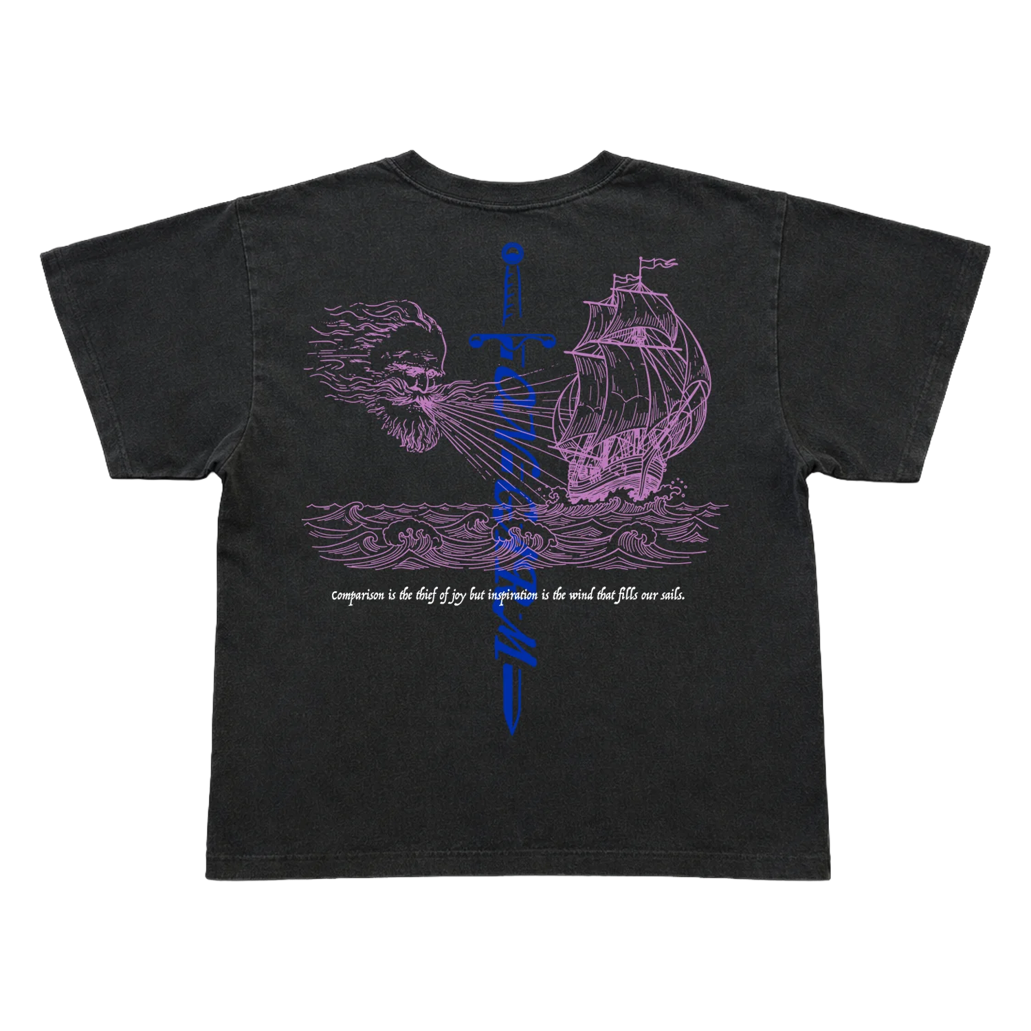 OG010 - Inspiration is the Wind Tee - Washed Black product image (1)