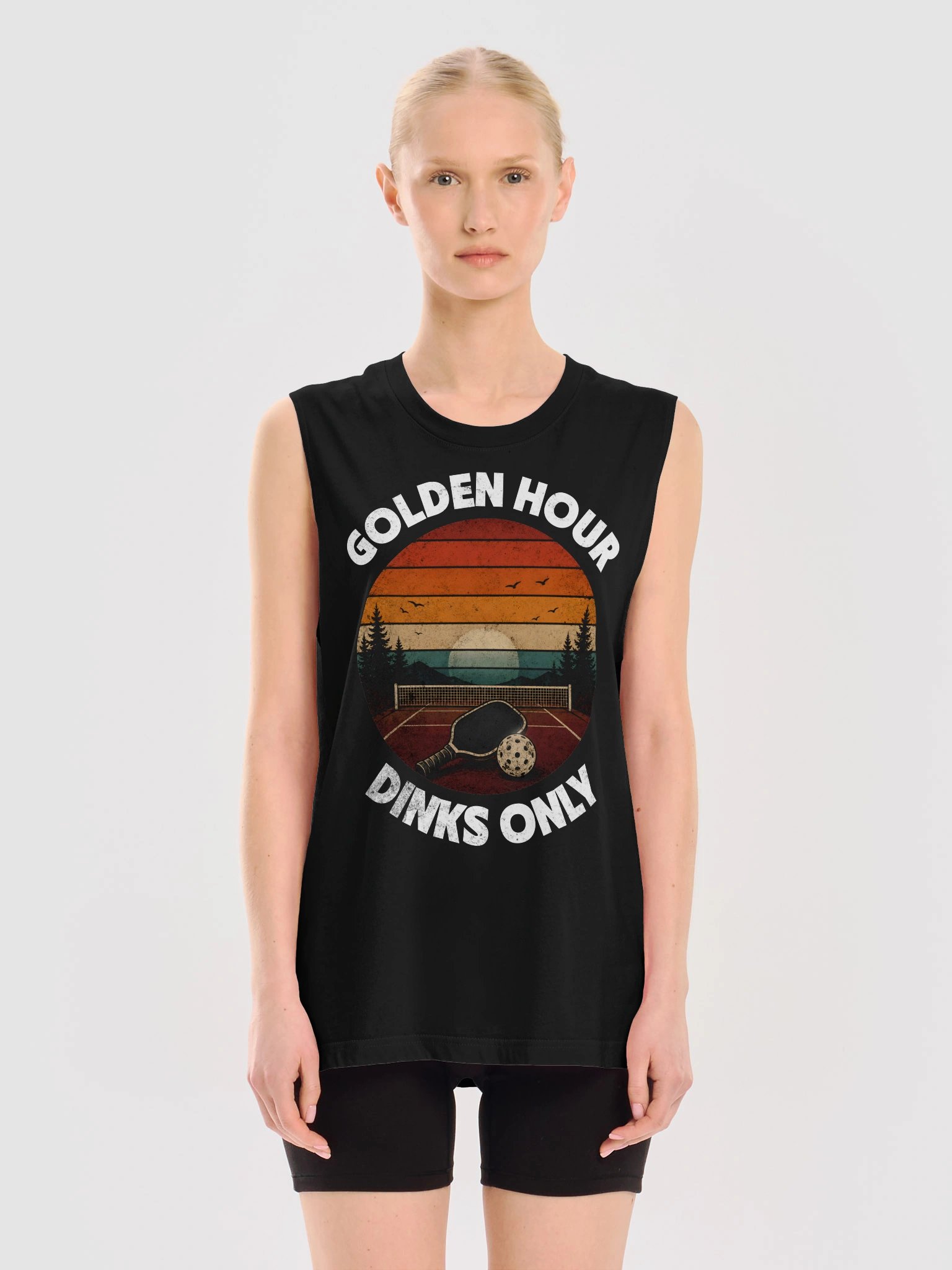 Golden Hour Dinks Only Pickleball Tank Top – Funny Pickleball Tank Top product image (3)