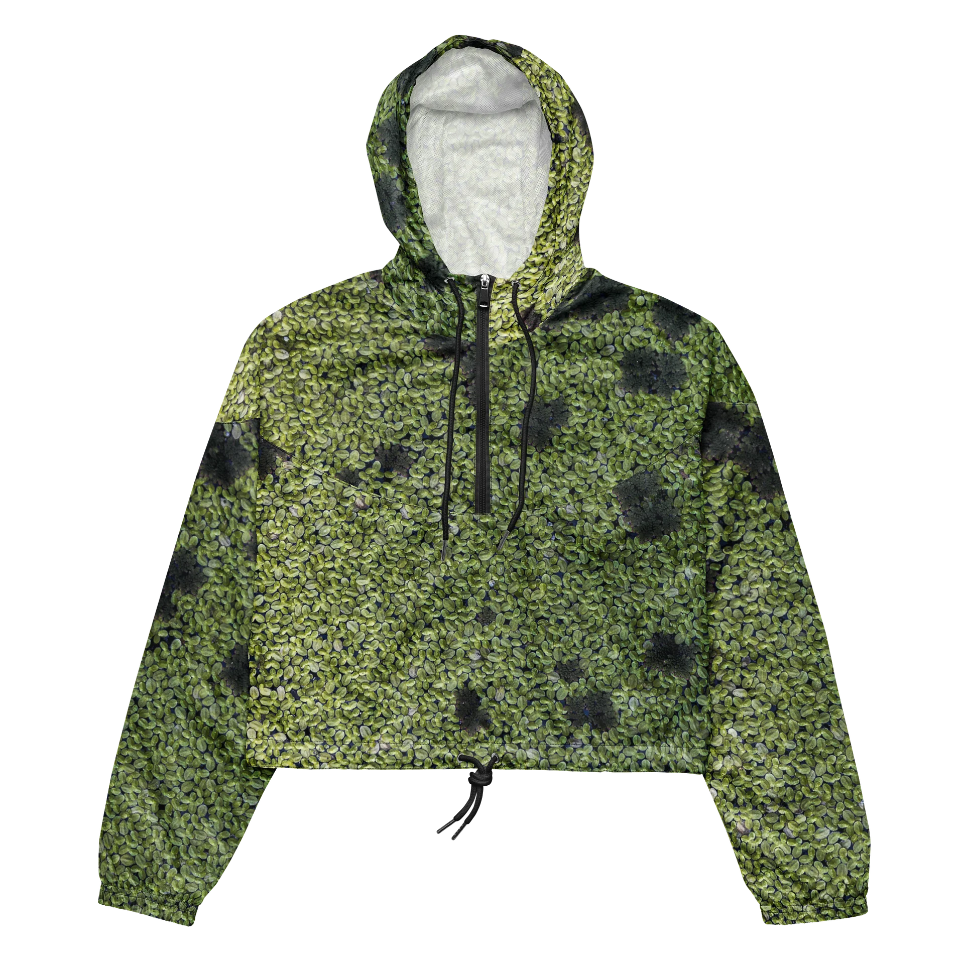 Verdant Life: Women’s All-Over Print Botanical Cropped Water-ResistantJacket product image (2)