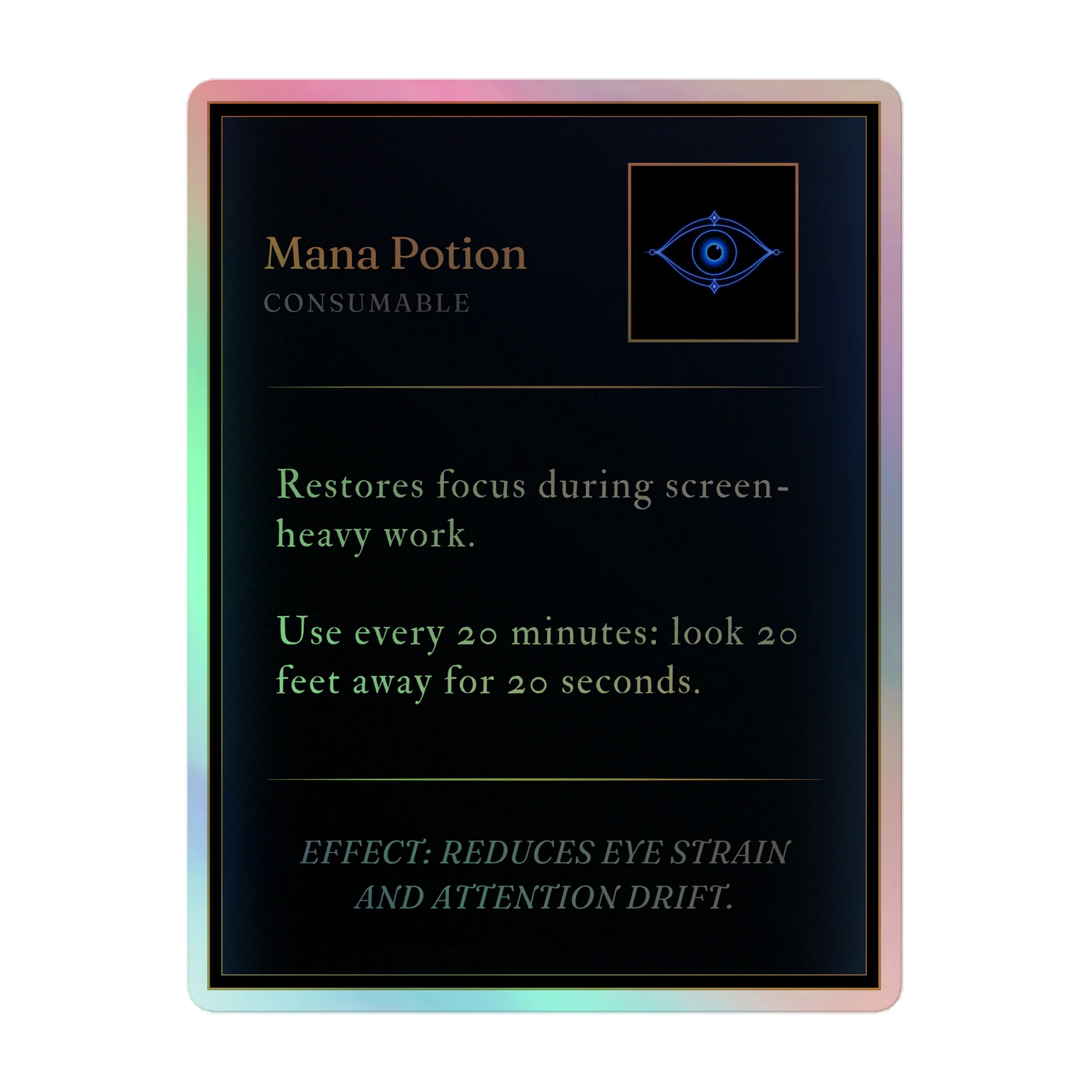 Mana Potion Tooltip Holographic Sticker product image (1)