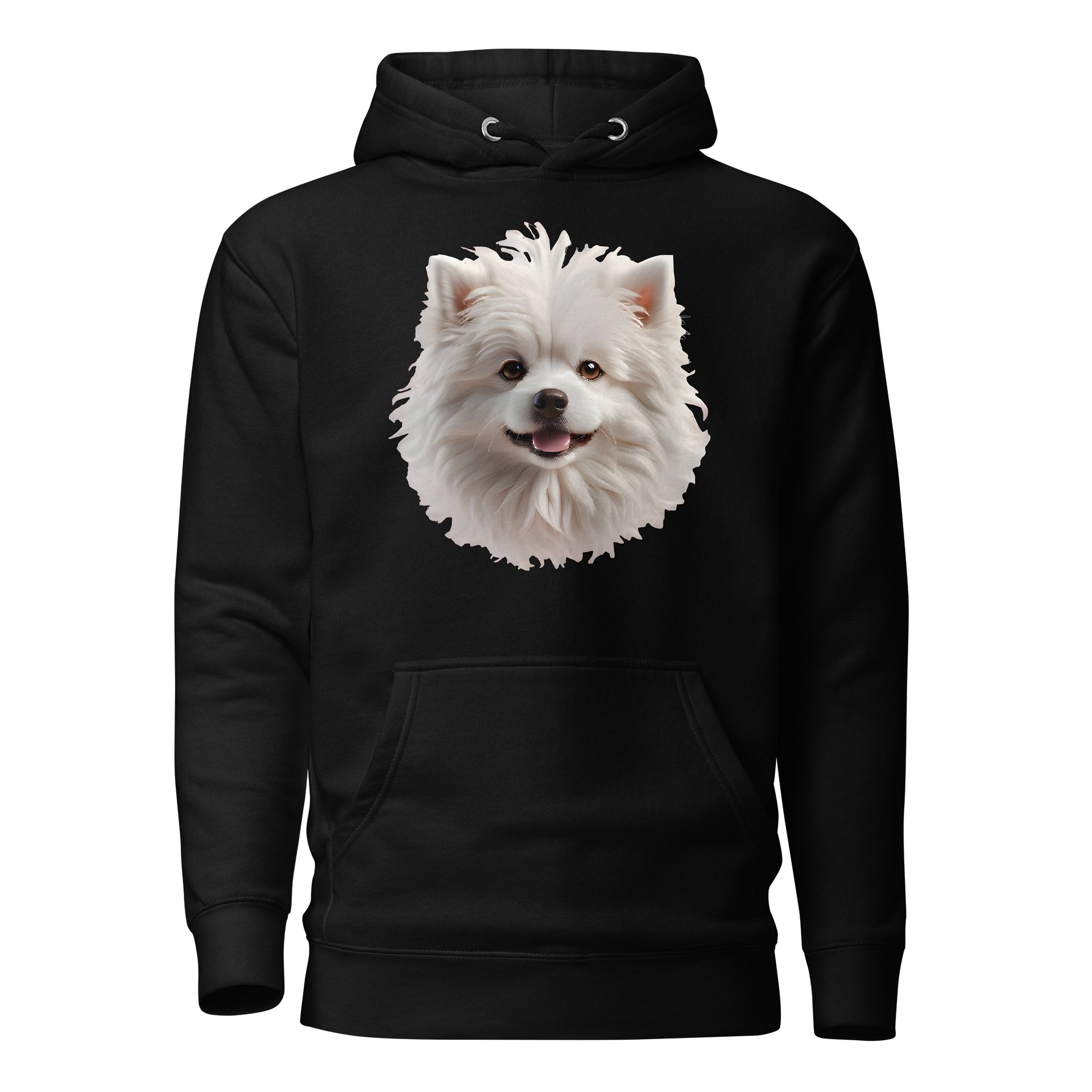 Cute White Pomeranian Dog Face Illustration – Fluffy Puppy Portrait Art Design product image (1)