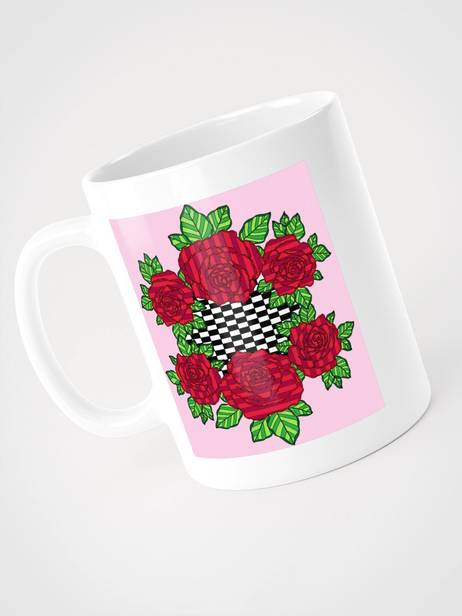 White Glossy Mug (Rose-Pink) product image (5)