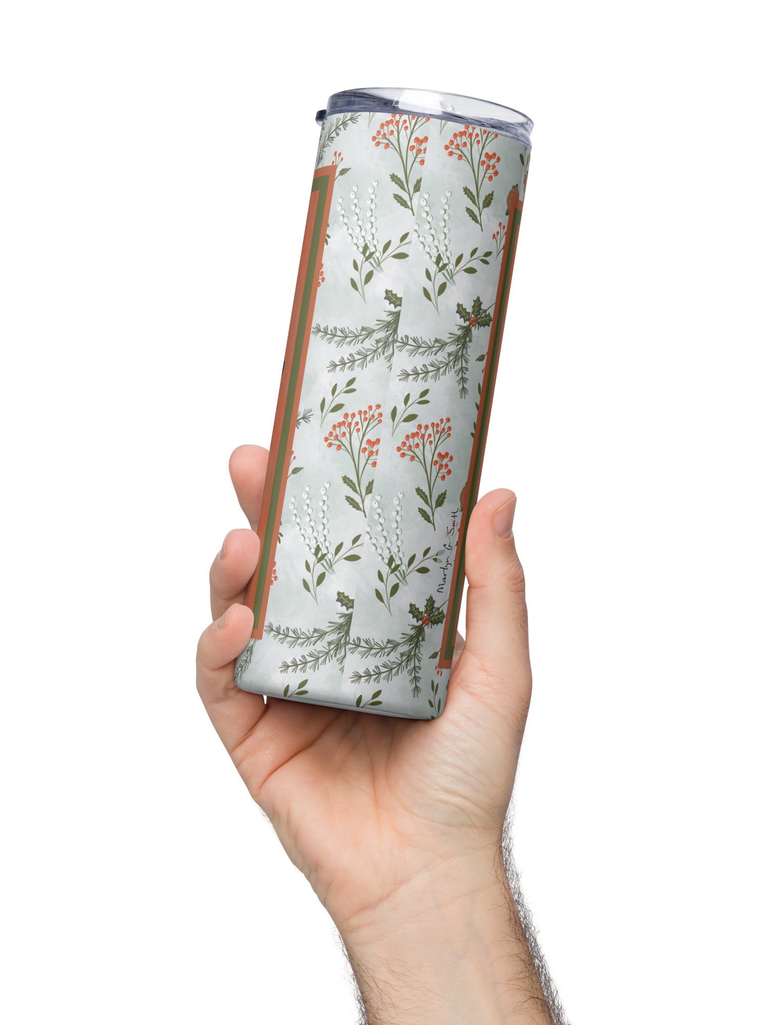 “Snowman Hello” 20-Ounce Stainless Steel Tumbler with Straw product image (7)