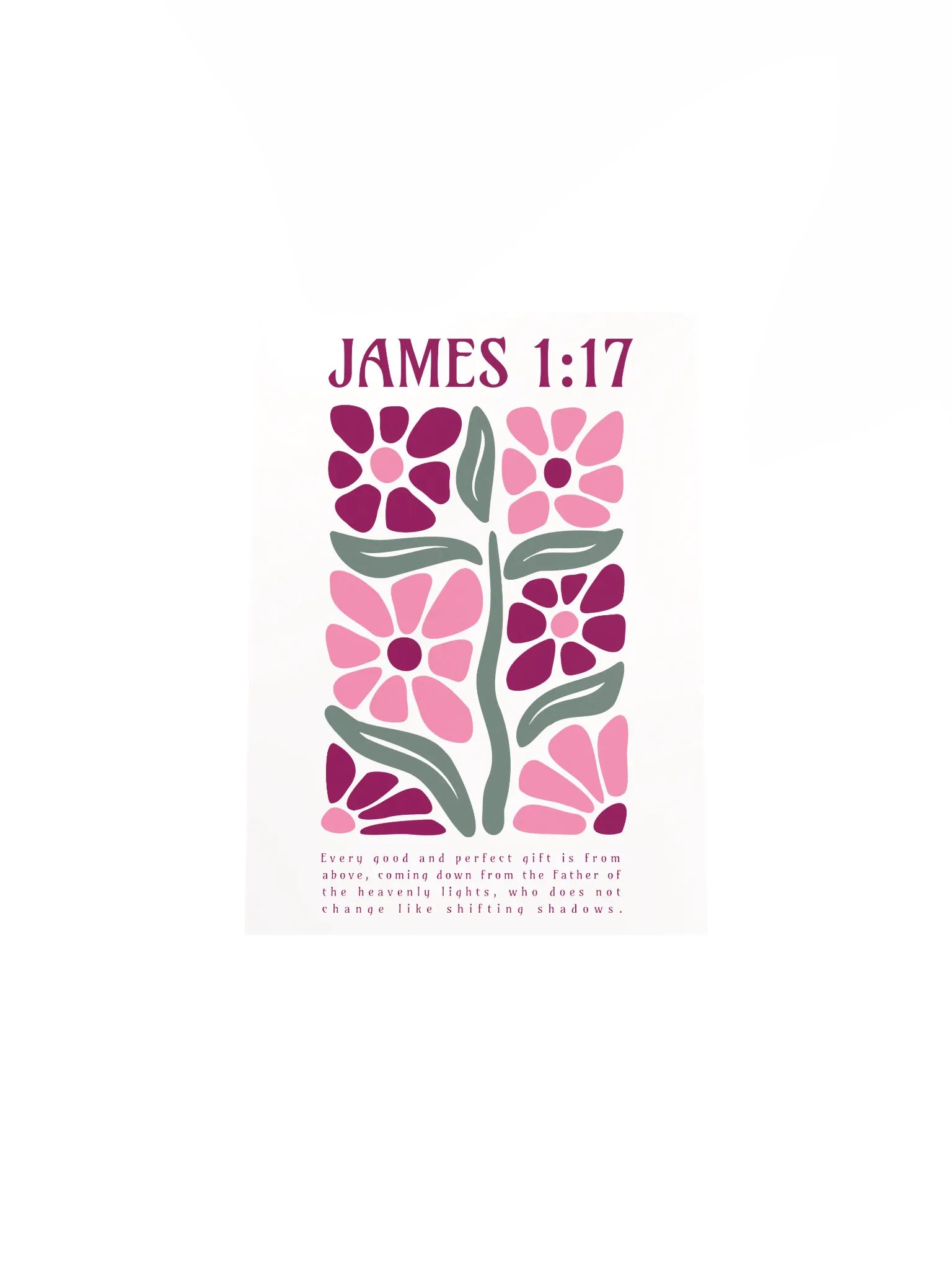 James 1:17 Christian Wall Art | Faith Art | Bible Verse Decor | Floral Scripture Print | Inspirational Home Decor product image (15)