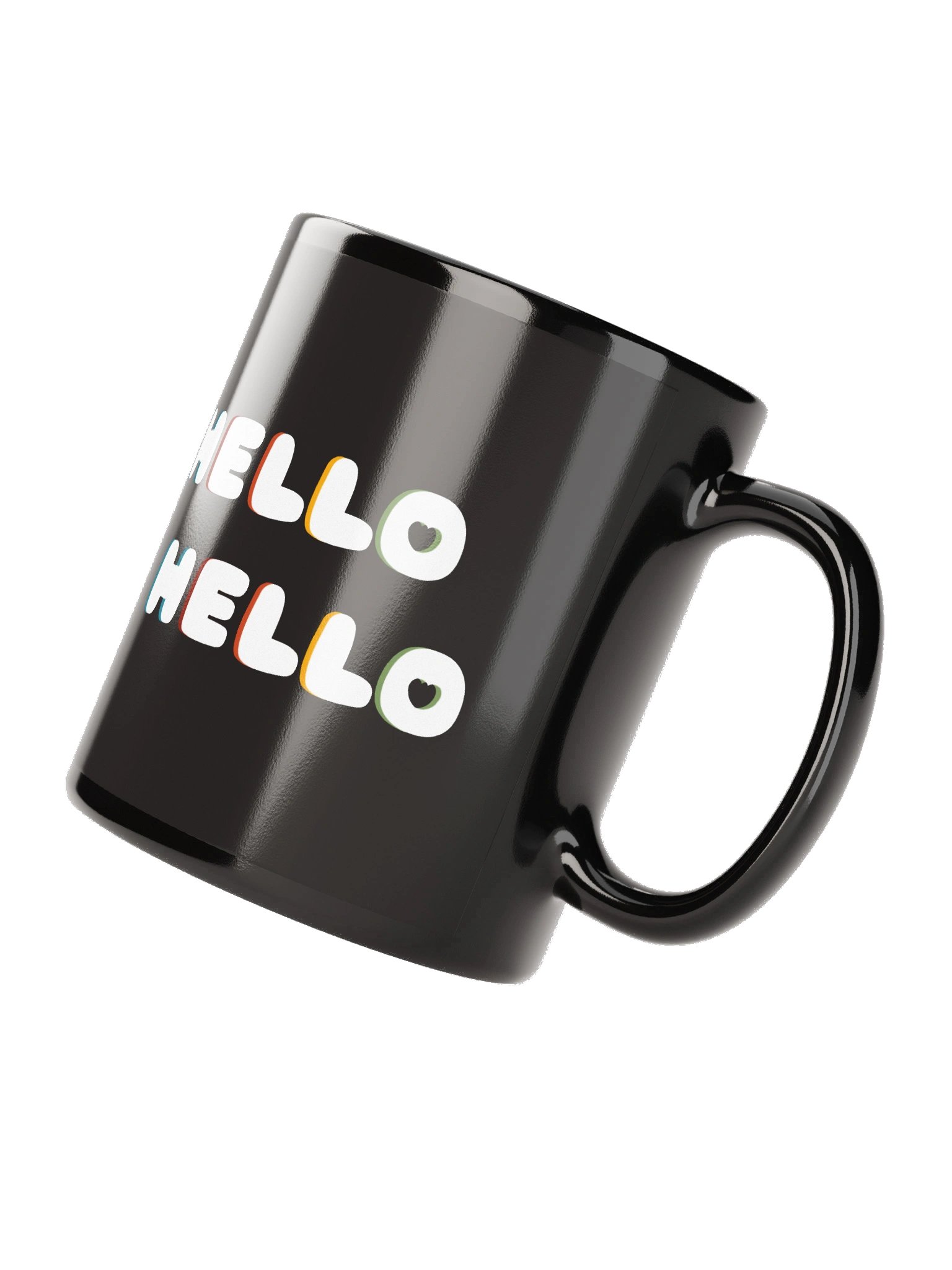 Hello Hello (White Text) Black Glossy Mug product image (4)