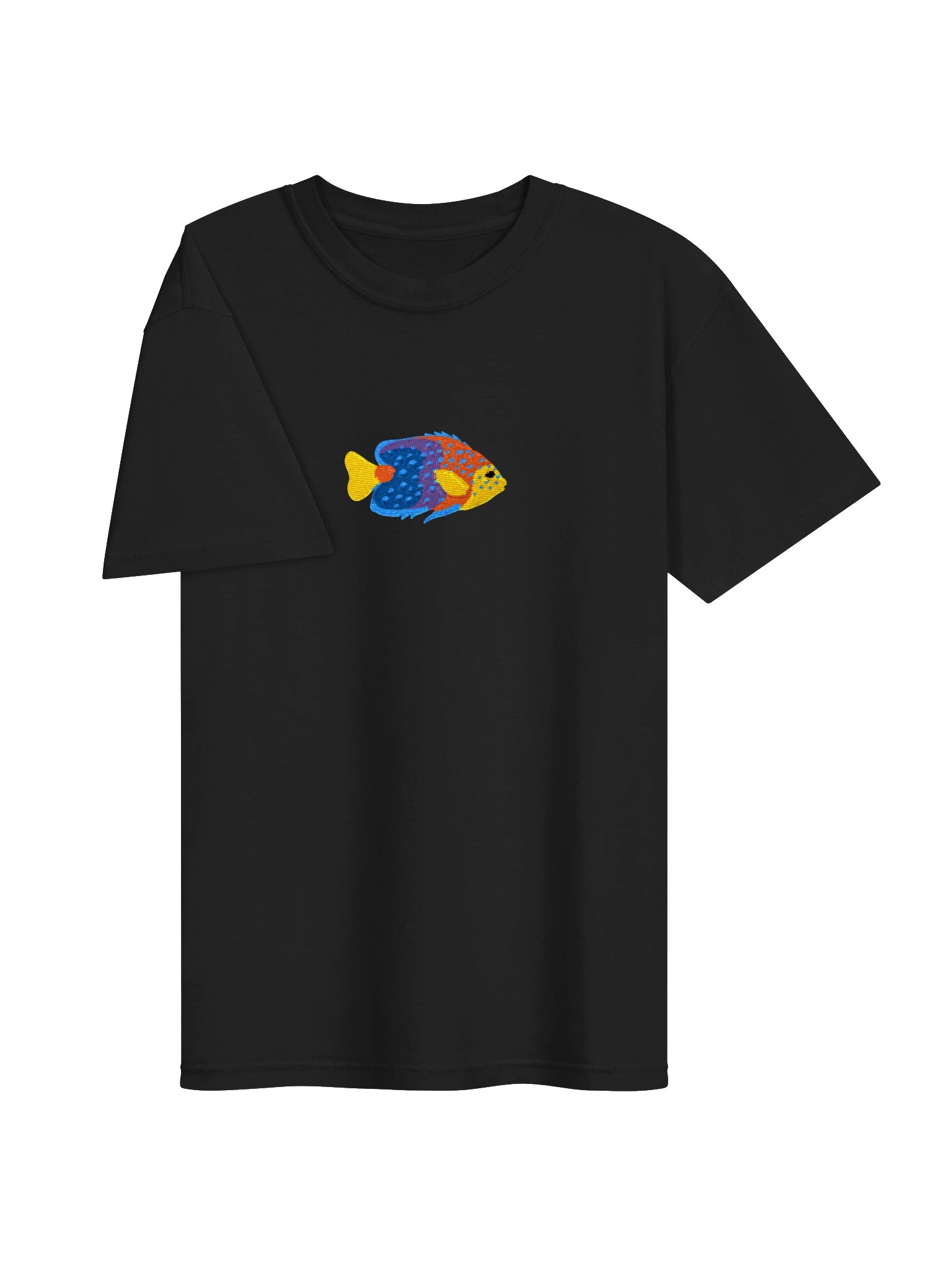 Interruptus Angelfish Embroidered Shirt | Reef Aquarium Fish Embroidery Tee | Rare Saltwater Marine Fish Apparel product image (7)