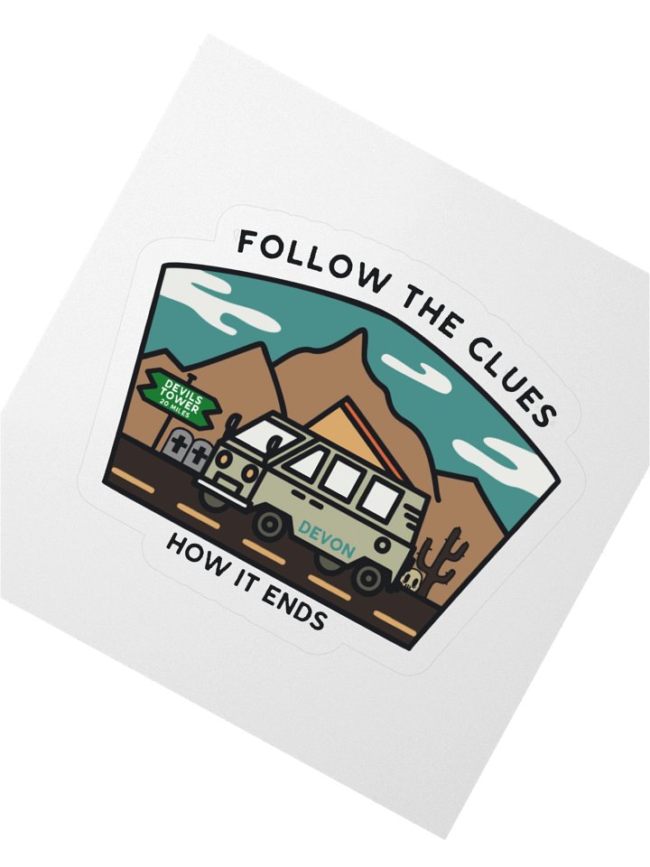 FOLLOW THE CLUES, Devon Sticker product image (2)