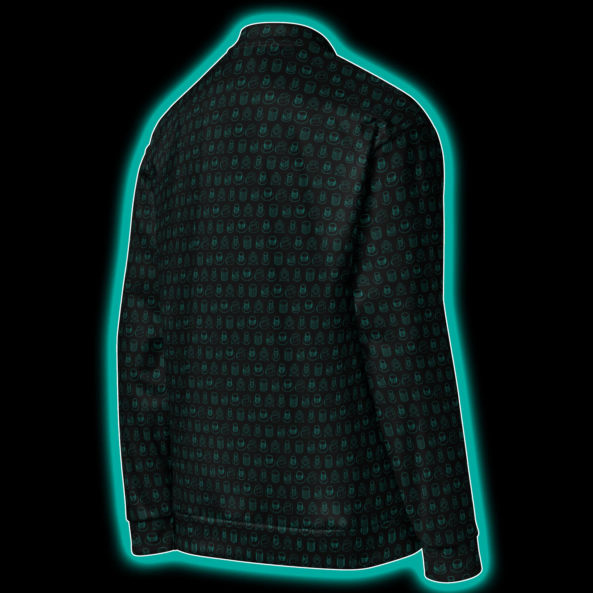 Synthesis Icons Studio Jacket - (7 Iconic Synth Knobs) TURQUOISE product image (4)