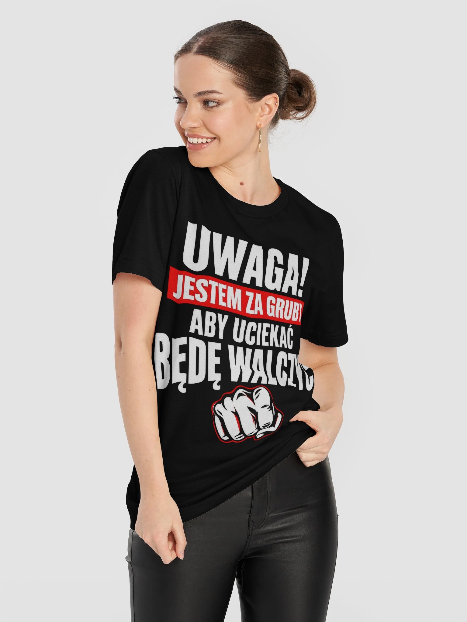 Uwaga! Too Fat to Run - Funny Polish T-Shirt product image (12)