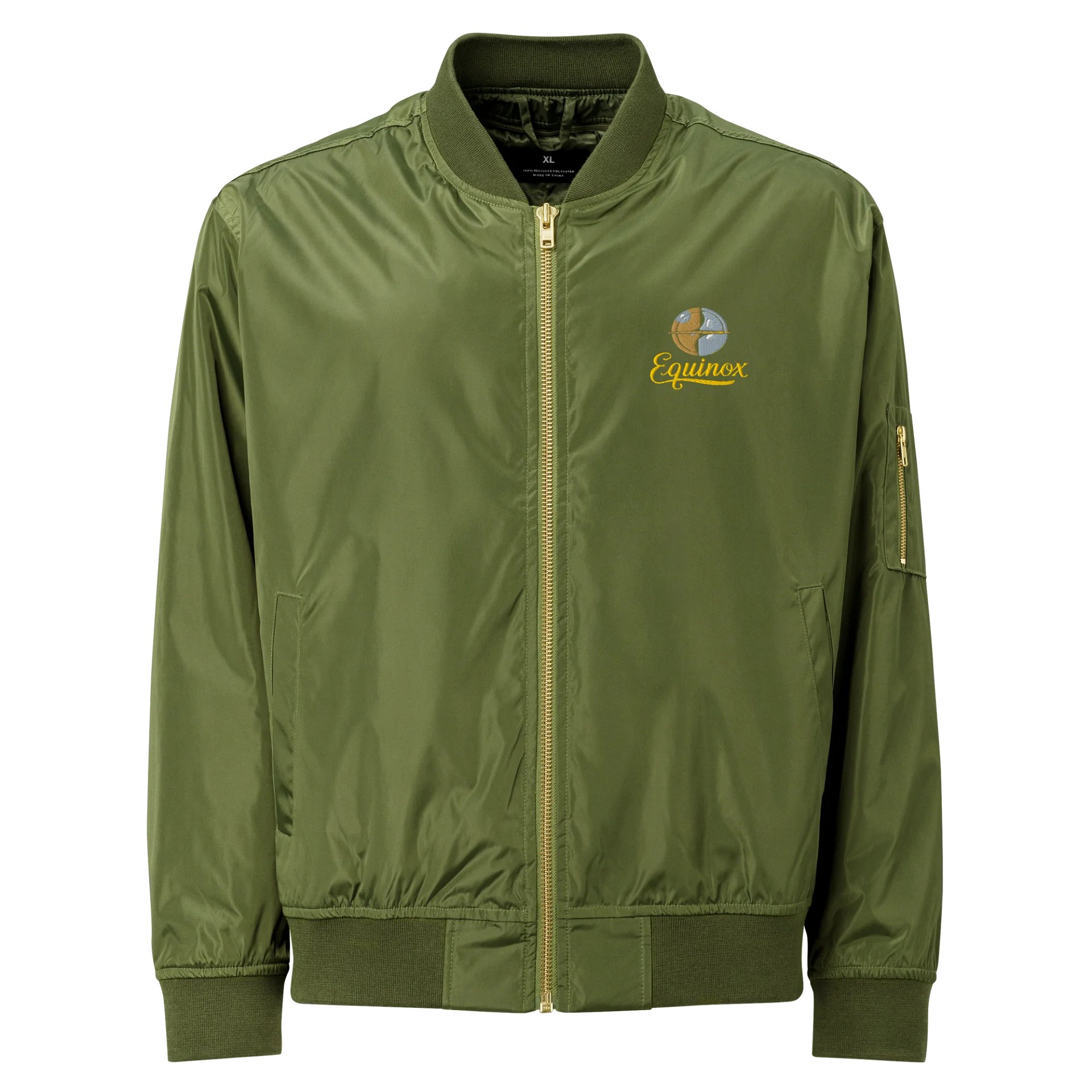 Equinox Unisex Premium Recycled Bomber - Black & Army, Celestial Design, Lightweight product image (1)