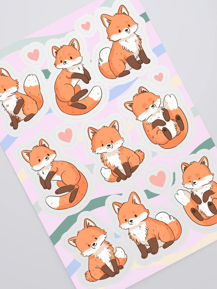 Whimsical Red Fox Kiss-Cut Sticker Sheet product image (2)