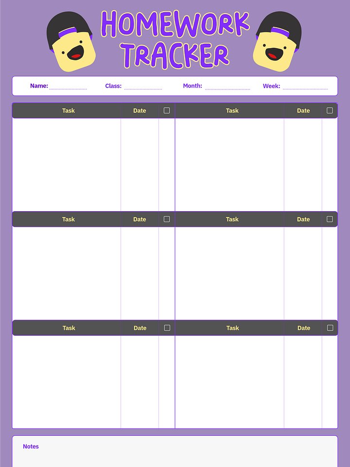 KuttyPlayz Homework Tracker product image (1)