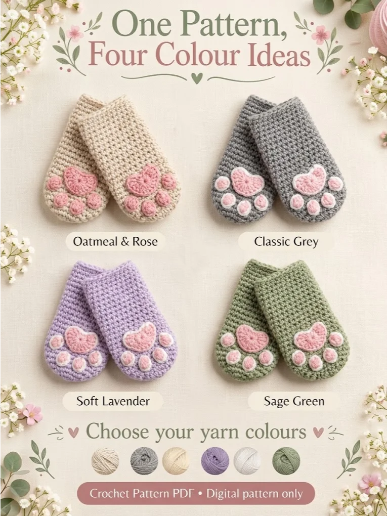 Cat-Paw Chair Socks Crochet Pattern PDF product image (4)