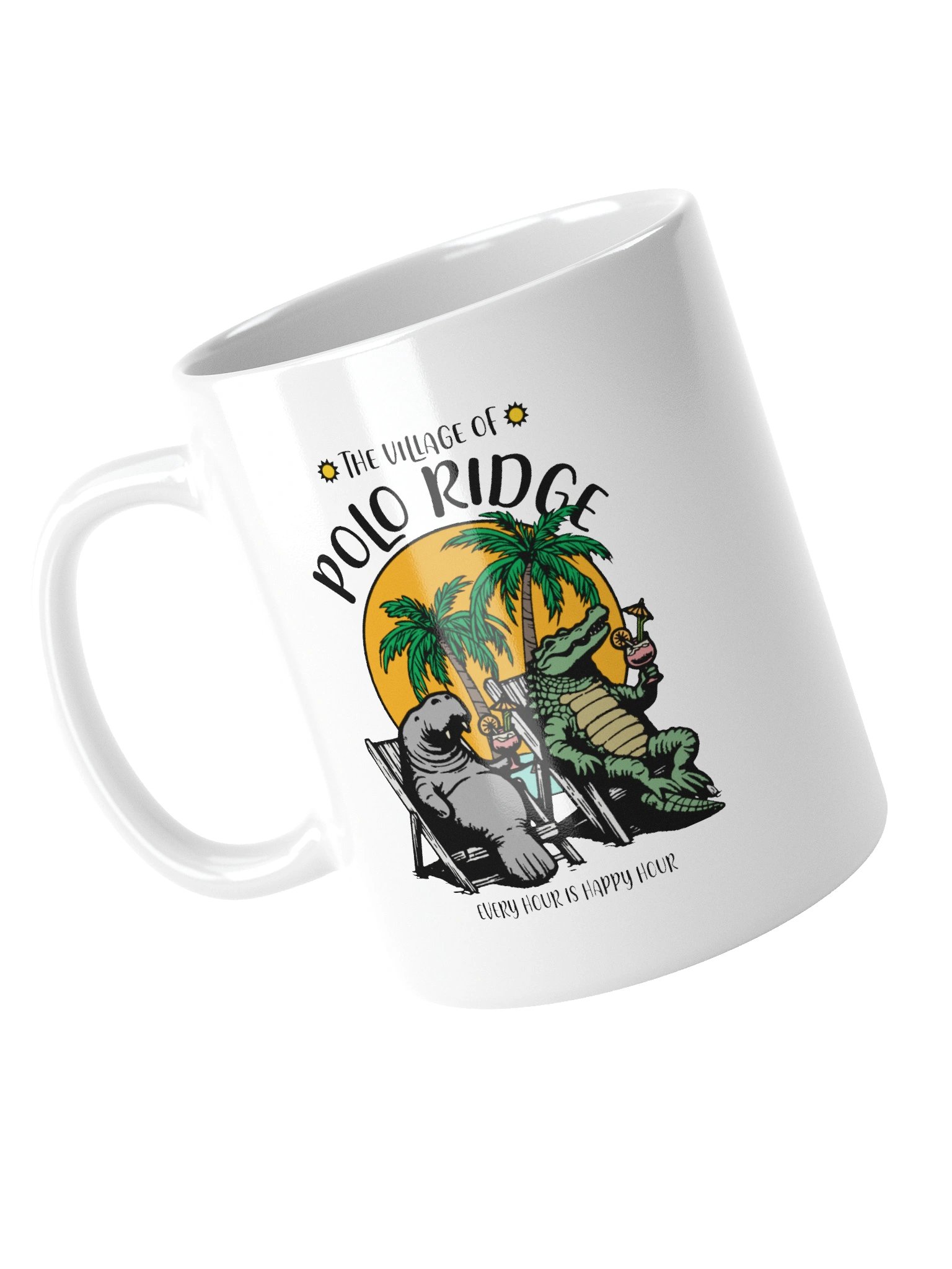 The Village of Polo Ridge TV Florida USA Fun Manatee Alligator Design Coffee Mug product image (11)