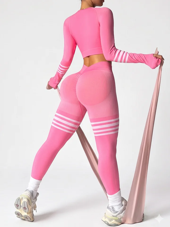 Baddie Striped Long Sleeve Two-Piece Original Set product image (1)