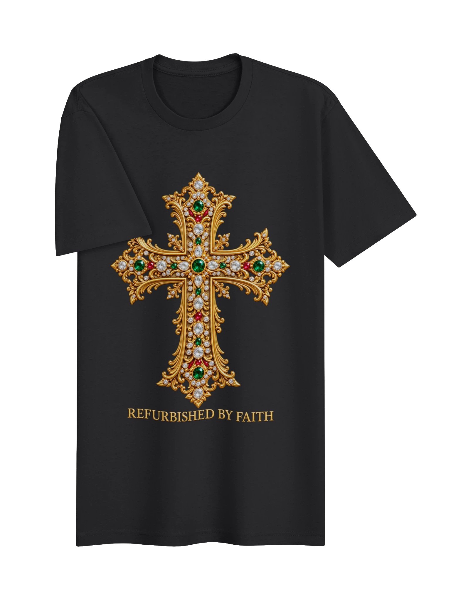 Jeweled Cross T-Shirt — Romans 8:28 product image (3)