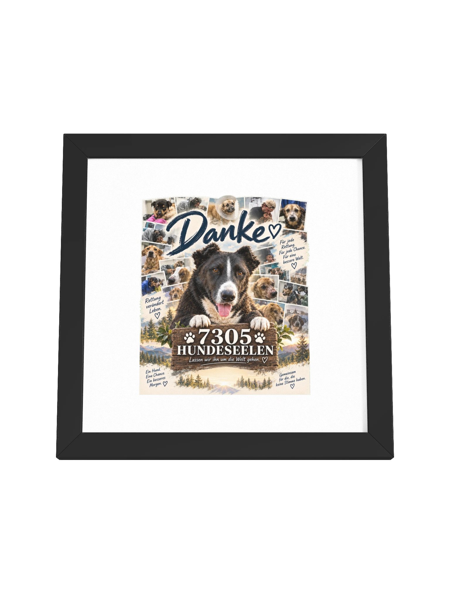 DANKE – 7305 Hundeseelen. Gerahmtes Poster product image (10)