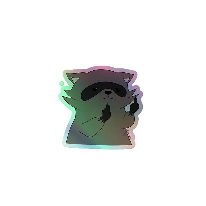 RespawnRaccoon's Middle Finger Holographic Sticker product image (1)
