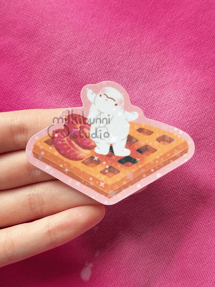 Back Strawberry Waffle Bunni Sticker product image (2)