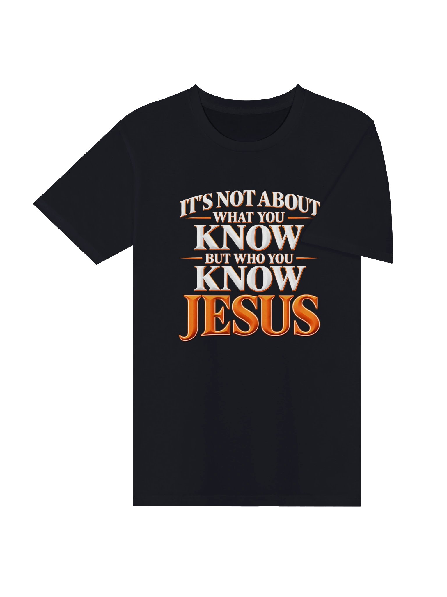 Who You Know: JESUS Navy & Orange Premium T-Shirt product image (4)