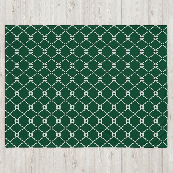 Bows and Ribbon in Green and White Throw Blanket product image (3)