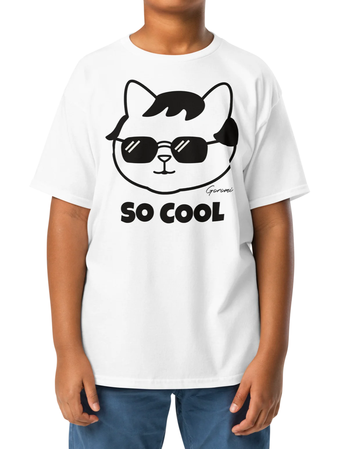 Goromi the Cat in Wig (SO COOL) - Unisex Youth Heavyweight T-shirt product image (9)