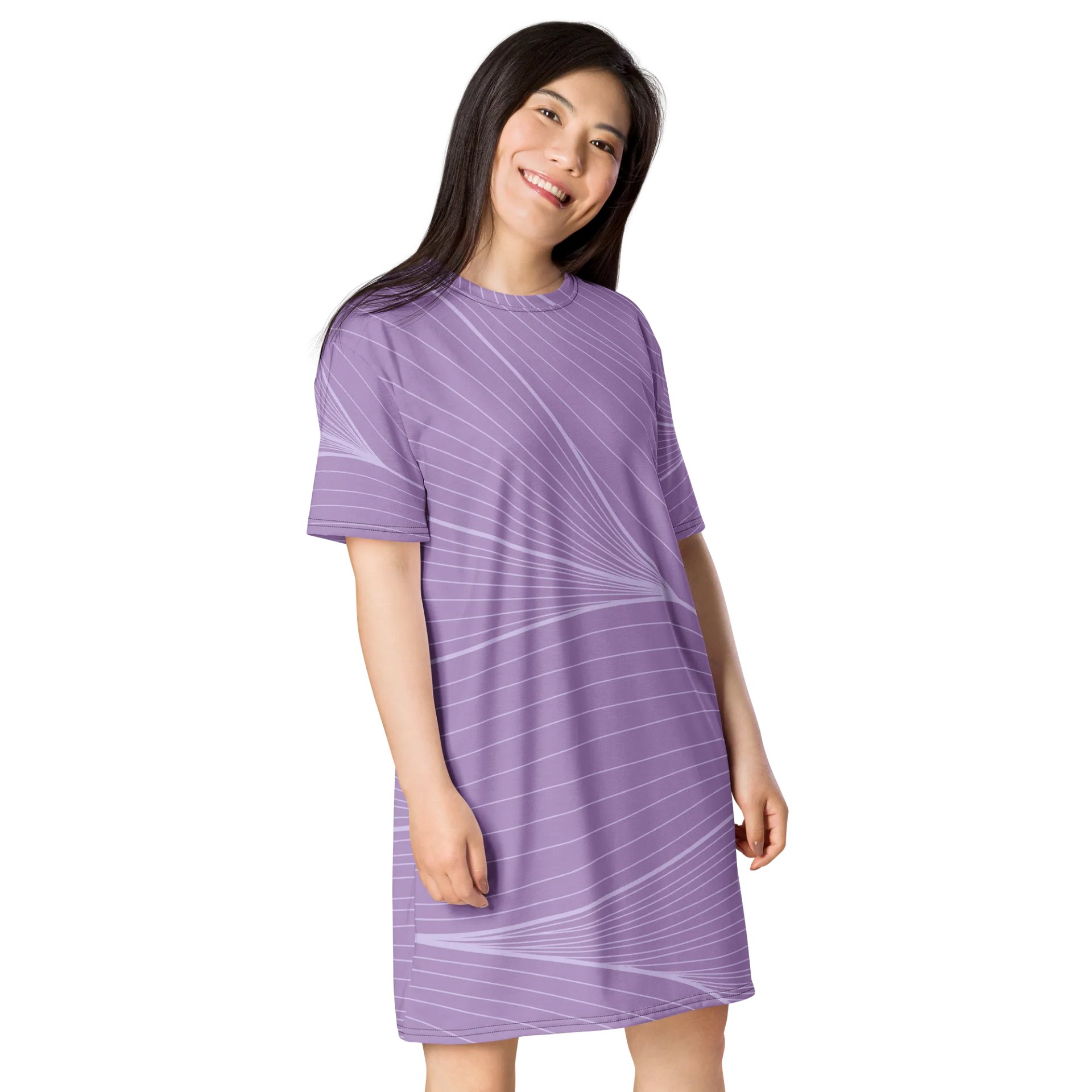 Stylish Purple Wave Oversized T-Shirt Dress - Exclusive TDSMUSIC Design product image (4)